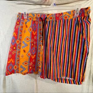 Abstract & Stripe Print Rave Shorts - ASOS Design